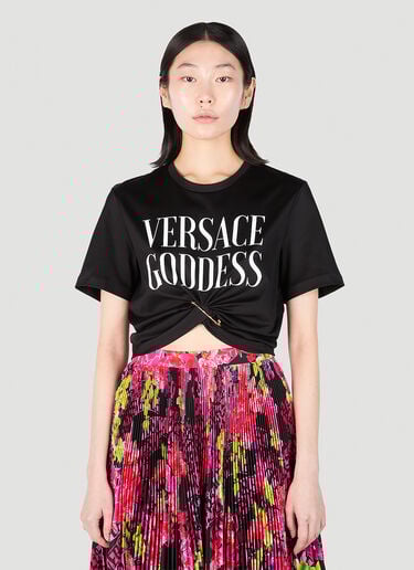 Safety Pin Goddess T-Shirt Versace Safety Pin Goddess T-Shirt Black vrs0251020