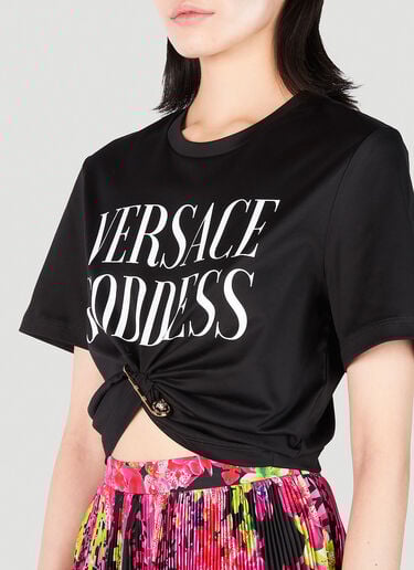 Safety Pin Goddess T-Shirt Versace Safety Pin Goddess T-Shirt Black vrs0251020