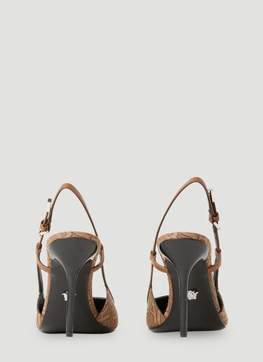 徽标露跟高跟鞋 Versace 徽标露跟高跟鞋 米色 vrs0253030
