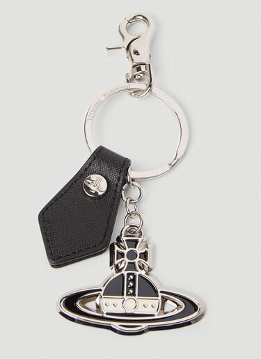 Saffiano 星环钥匙圈 Vivienne Westwood Saffiano 星环钥匙圈 黑色 vvw0152050