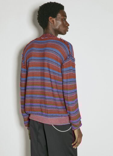 Stripe Broken Stitch Knit Cardigan Vivienne Westwood Stripe Broken Stitch Knit Cardigan Burgundy vvw0155008