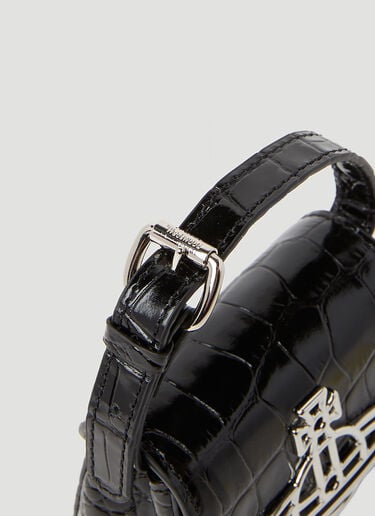 Vivienne Westwood 鳄鱼纹迷你手提包 黑色 vvw0253030