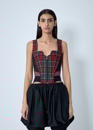 Vivienne Westwood Juliet Check Corset Green vvw0261005