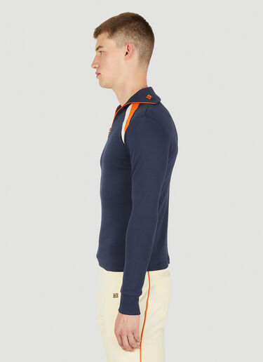 Jazz Half Zip Top Wales Bonner Jazz Half Zip Top Blue wbn0150009