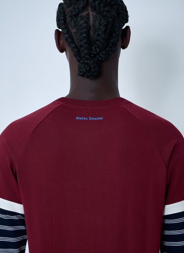 Logo Motif T-Shirt Wales Bonner Logo Motif T-Shirt Burgundy wbn0162003
