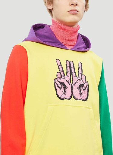 Walter Van Beirendonck W-Peace Hooded Sweatshirt Yellow wlt0140015