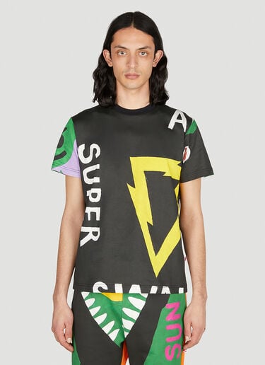 배너 크루넥 티셔츠 Walter Van Beirendonck 배너 크루넥 티셔츠 블랙 wlt0152016