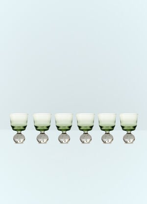 Serax Set Of Six Small Eternal Snow Stemmed Glasses Green wps0691554
