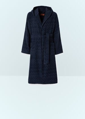 Missoni Chalk Hooded Bathrobe Blue wps0691570