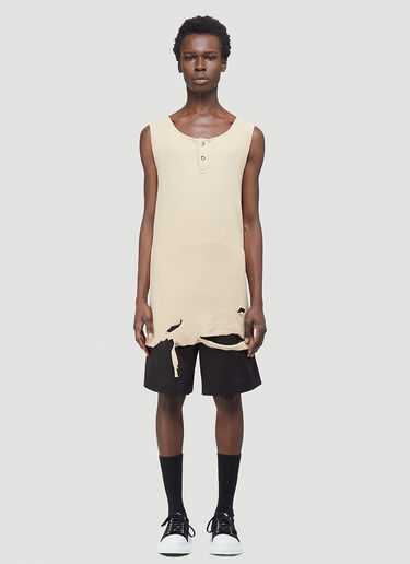 Youths In Balaclava Distressed Vest Top Beige yib0142010