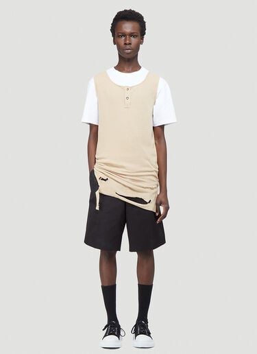 Distressed Vest Top Youths In Balaclava Distressed Vest Top Beige yib0142010