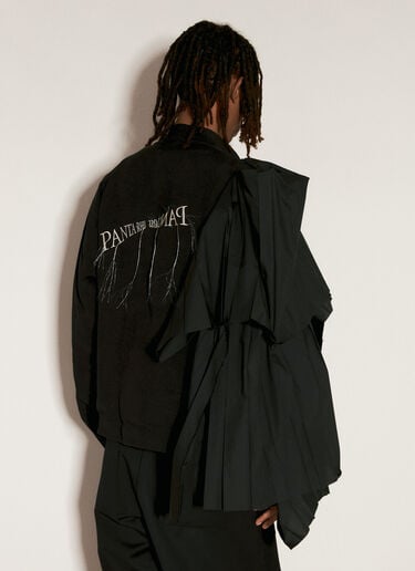 打褶罩层衬衫 Yohji Yamamoto 打褶罩层衬衫 黑色 yoy0156005