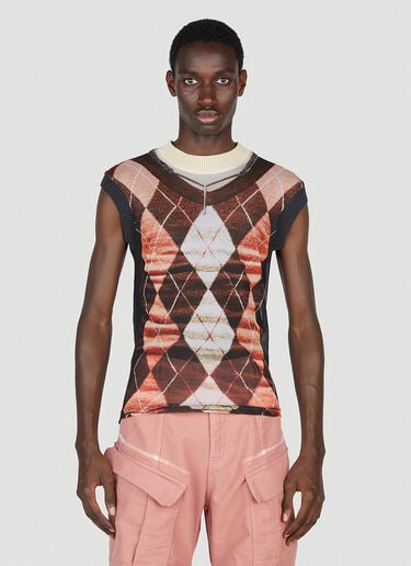 Trompe L'Oeil 菱格纹针织衫 Y/Project x Jean Paul Gaultier Trompe L'Oeil 菱格纹针织衫 橙色 ypg0152010