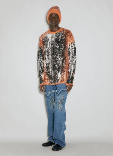 Gradient Hairy Knit Sweater Y/Project Gradient Hairy Knit Sweater Orange ypr0153006