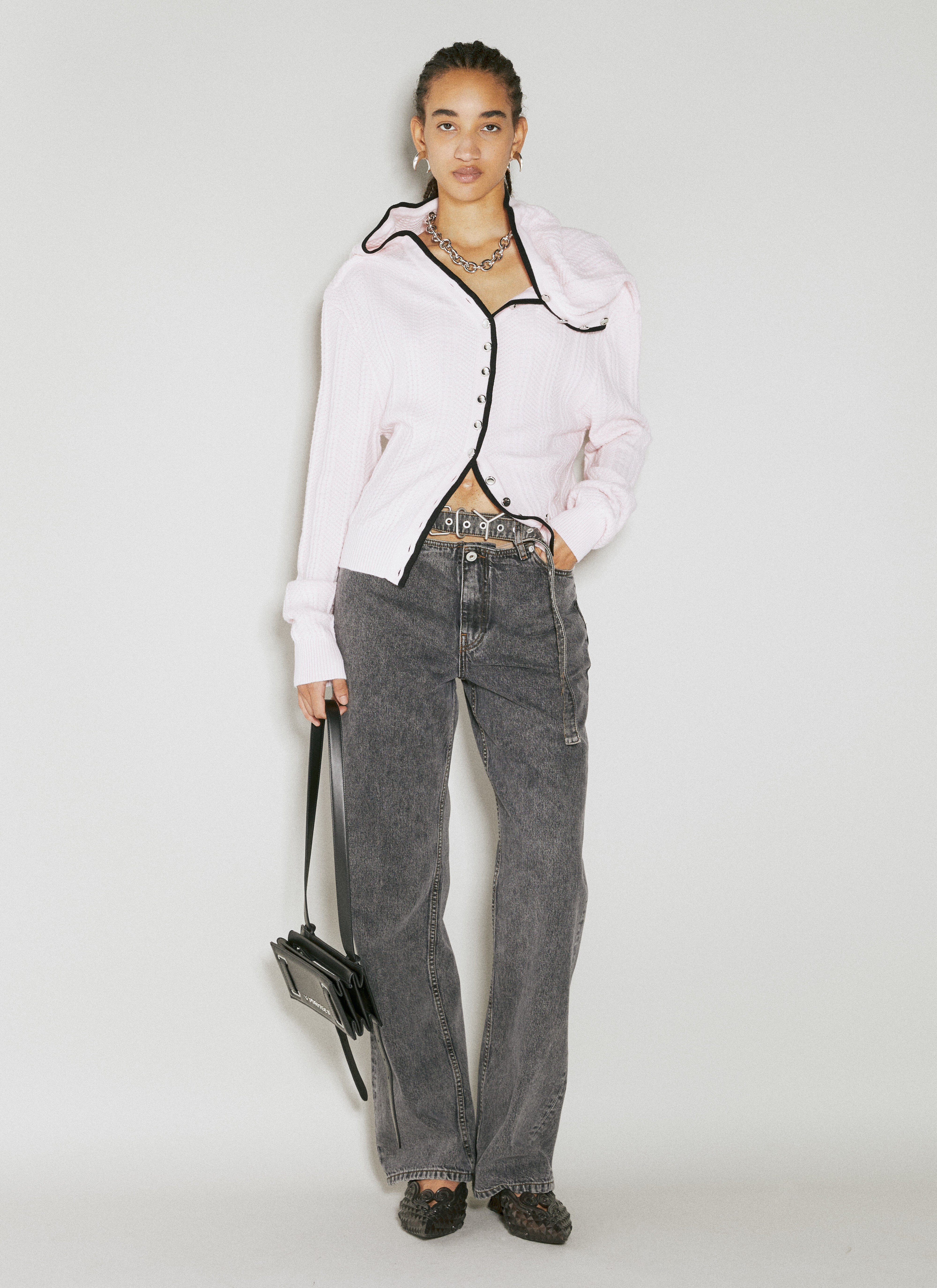 Y/Project Women's' Evergreen Y Belt Jeans in Black | LN-CC®