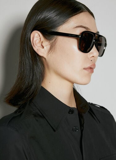 SL 602 림 실드 선글라스 Saint Laurent SL 602 림 실드 선글라스 블랙 yss0253004