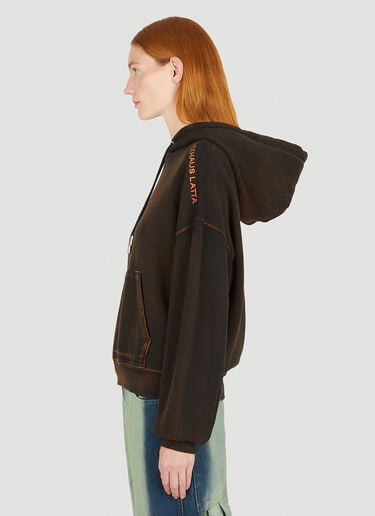 로고 프린트 후드 스웨트셔츠 Eckhaus Latta 로고 프린트 후드 스웨트셔츠 브라운 eck0351002
