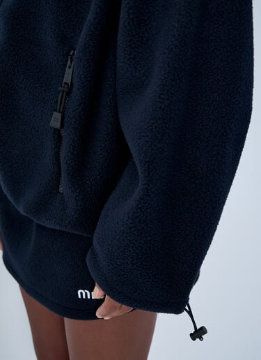 Hooded Logo Motif Sweatshirt Miu Miu Hooded Logo Motif Sweatshirt Blue miu0362002