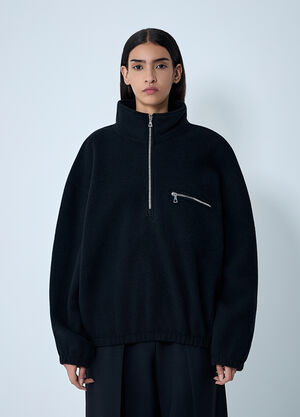 RIER Zip-Up Fleece Sweatshirt Black rrr0358008