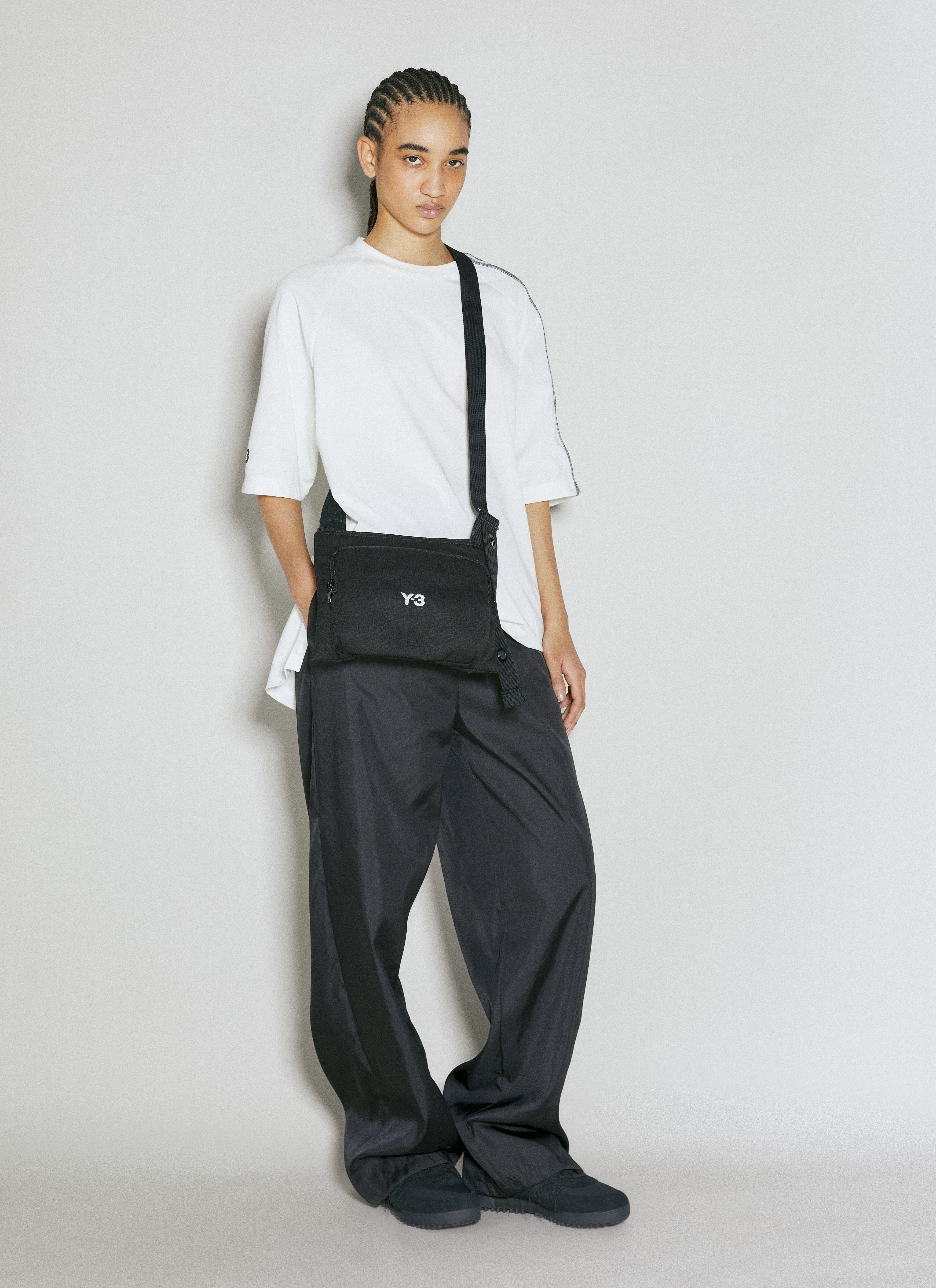 Y-3 レディース ロゴ刺繡クロスボディバッグ の ブラック | LN-CC®