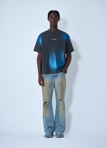 Acne Studios Logo Motif T-Shirt Blue acn0162009