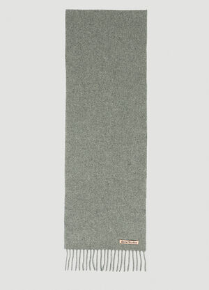 Acne Studios Skinny Fringe Wool Scarf Grey acn0253052