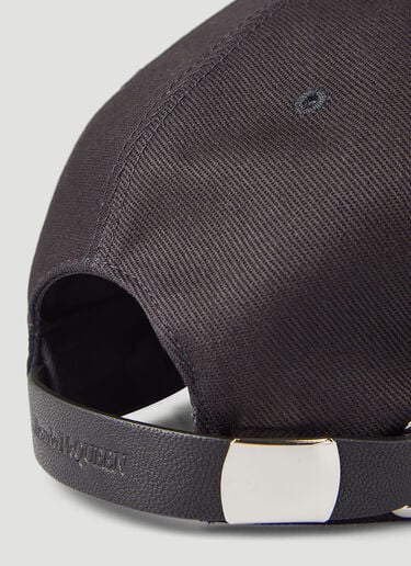 Embroidered-Logo Baseball Cap Alexander McQueen Embroidered-Logo Baseball Cap Black amq0146066