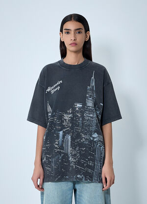 Alexander Wang Logo Motif T-Shirt Black awg0261011