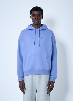 Awake NY Logo Motif Hooded Sweatshirt Blue awk0160002