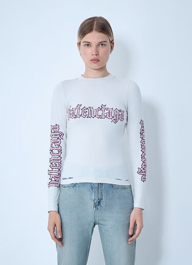 Balenciaga 徽标图案 T 恤 白色 bal0261011