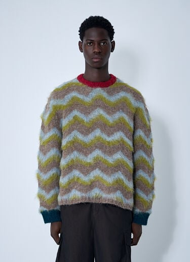 Ziz-Zag Sweater Brain Dead Ziz-Zag Sweater Brown bra0160001