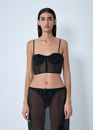 Cecilie Bahnsen Semi-Sheer Bralet Black cec0262008