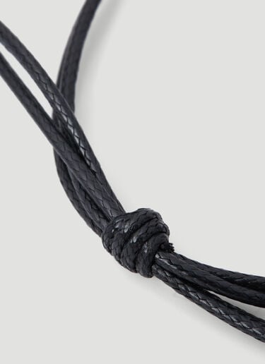 Dolce & Gabbana モノグラムプレート付きコードブレスレット ブラック dol0153019