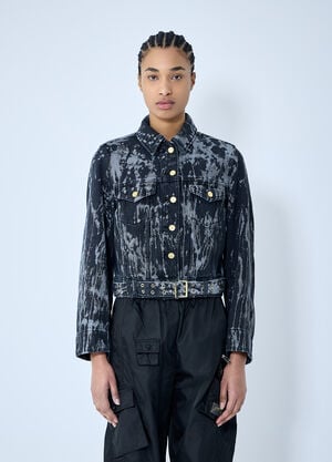 GANNI Heavy Denim Belted Jacket Blue gan0259037
