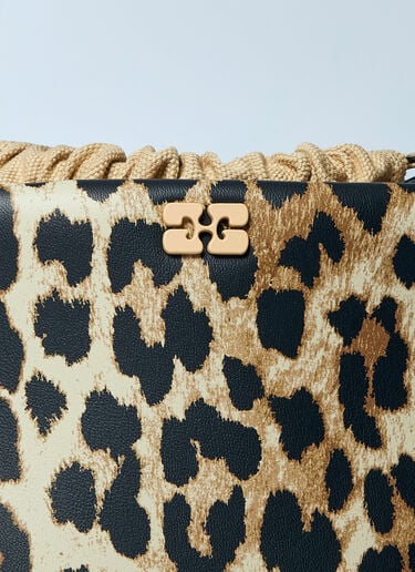 GANNI Leopard Bou Bucket Bag Brown gan0259060