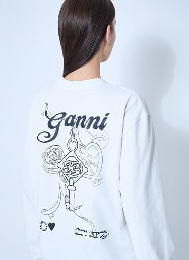 로고 모티프 티셔츠 GANNI 로고 모티프 티셔츠 화이트 gan0260004