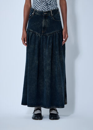 GANNI Denim Maxi Skirt Black gan0261009