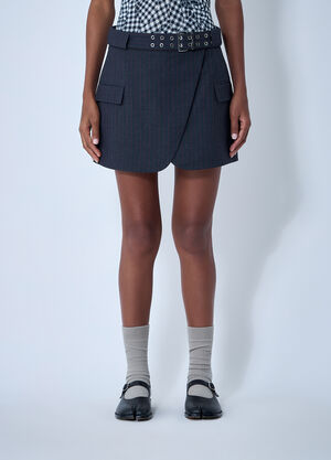 GANNI Stretch Stripe Mini skirt Grey gan0261020