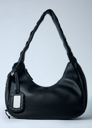 GANNI Medium Hobo Lace Shoulder Bag Black gan0262023