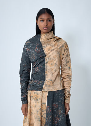 GANNI Ruched Top Beige gan0262033