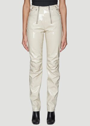 GmbH High Waist Vinyl Pants Beige gmb0238003