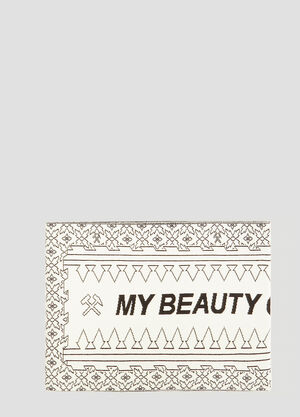 GmbH My Beauty Offends You Intarsia Knit Scarf White gmb0334007