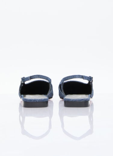 GG Denim Slingback Flats Gucci GG Denim Slingback Flats Blue guc0255060
