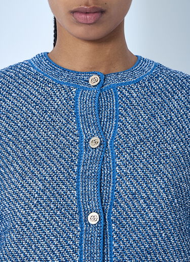Fine Cotton Cardgian Gucci Fine Cotton Cardgian Blue guc0259013