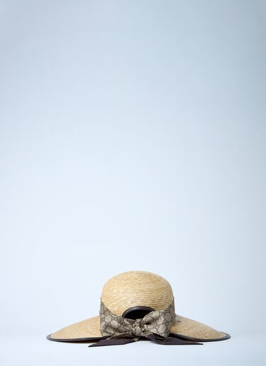 Straw Wide Brim Hat With GG Bow Gucci Straw Wide Brim Hat With GG Bow Beige guc0261054