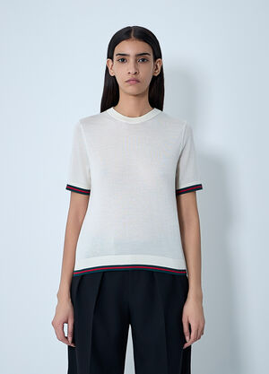 Gucci Extra Fine Cashmere-Blend Top White guc0261094