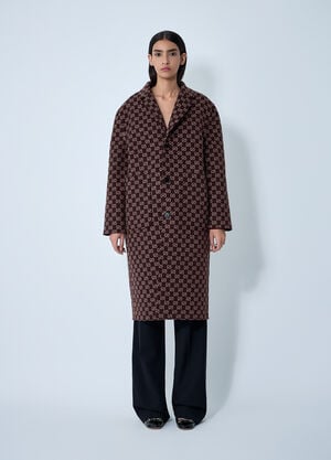 Gucci Reversible Long Wool Coat Burgundy guc0261098