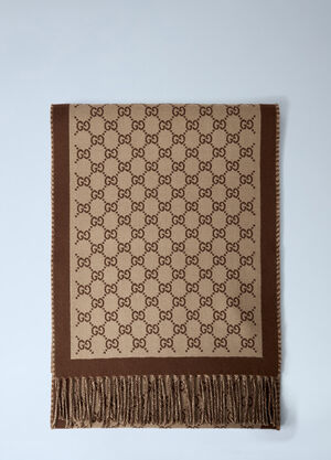 Gucci Logo Motf Wool Scarf Camel guc0261135