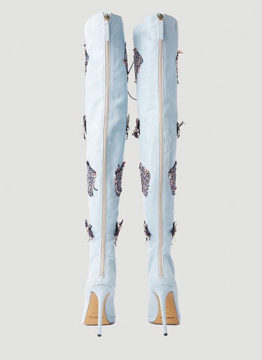 Guess USA 데님 레이스업 부츠 블루 gue0250022