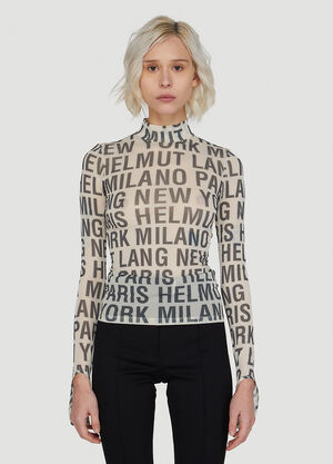 Helmut Lang Destination Print Top White hlm0247004